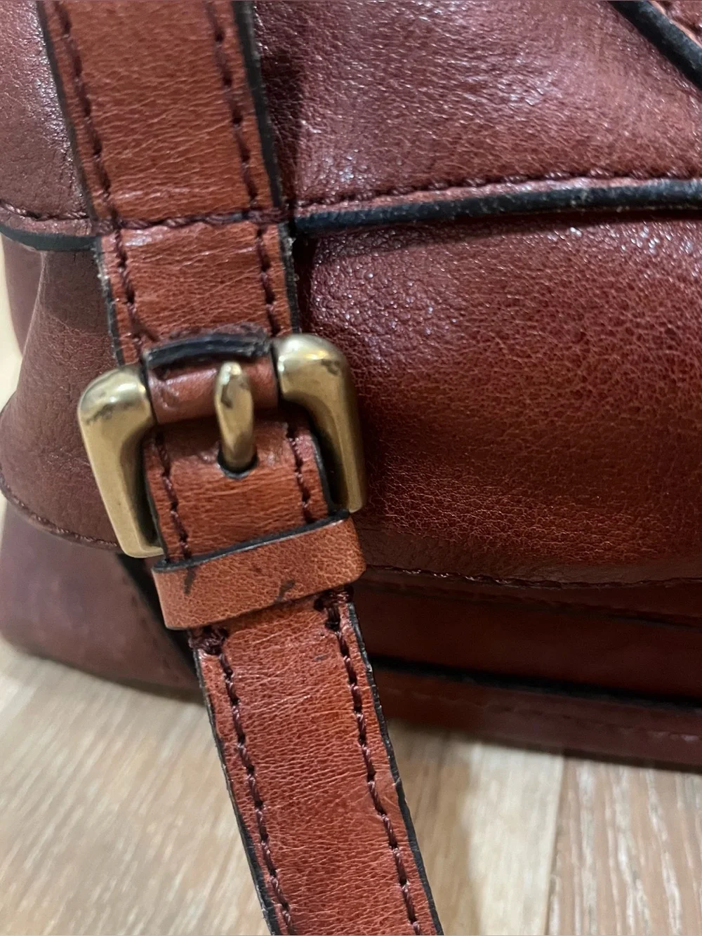 Tarnish Genuine Leather Brown Satchel Shoulder Bag 14x6x10